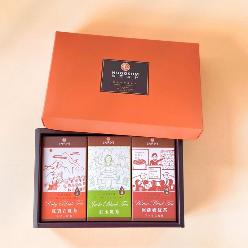 [Good Tea Gift Box] Taiwan Sun Moon Lake Black Tea Story Collection Gift Box - Stone Yusa (6 tea bags*3) - Tea - Paper Multicolor