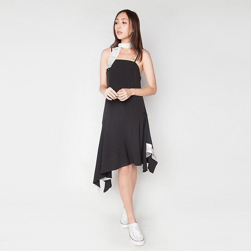 CAMI HANDKERCHIEF DRESS IN BLACK, LCC DRESS 3 - 洋裝/連身裙 - 聚酯纖維 黑色