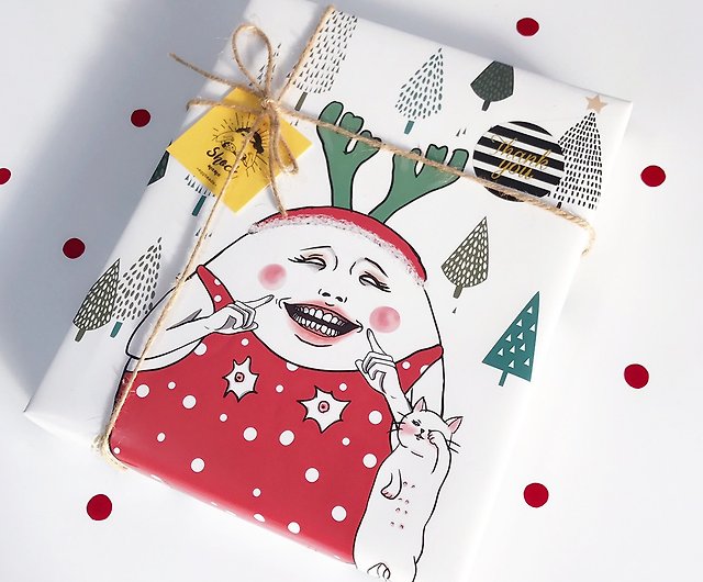 Smile Christmas / Large wrapping paper (3 in) - Shop Shock MAMA
