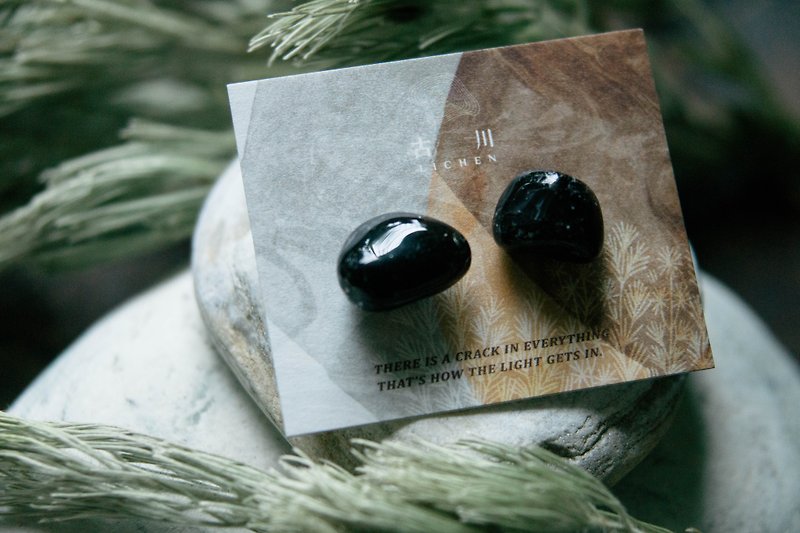 CRACK | Mineral earrings | EARRINGS - Earrings & Clip-ons - Jade Black