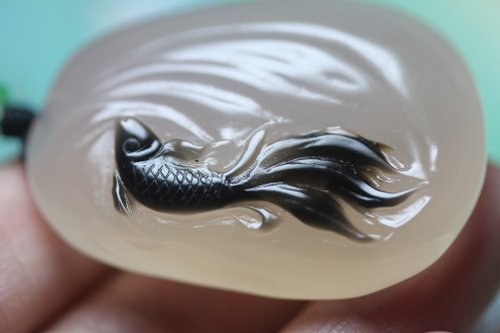 如魚得水】天然和田玉|手工雕刻設計|原創小魚吊墜|魚項鏈|掛件
