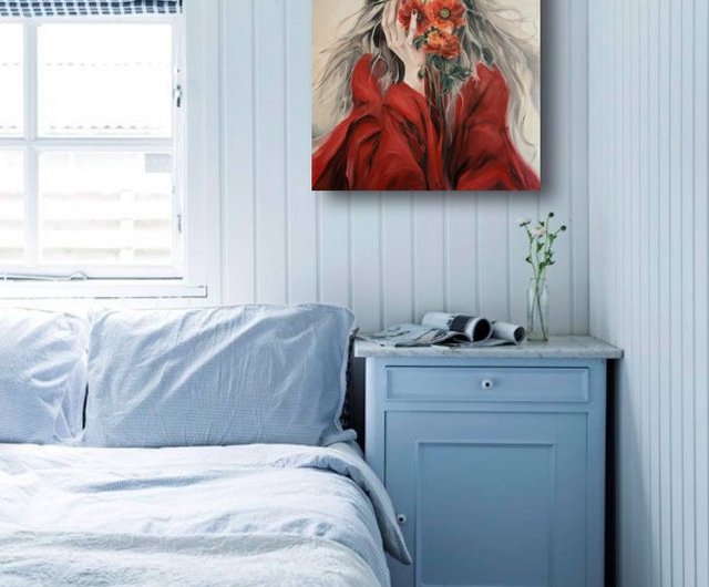 白下ひな　直筆　イラスト　油絵　美少女　キャンバス 好きに 白下ひな 直筆 キャンバス 美少女 油絵 イラスト 絵画 - 絵画