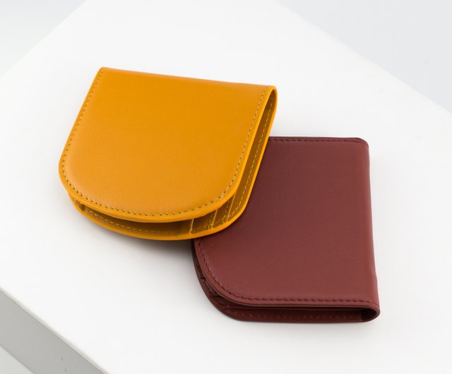 Yellow Minimalist Wallet With Coin Pocket