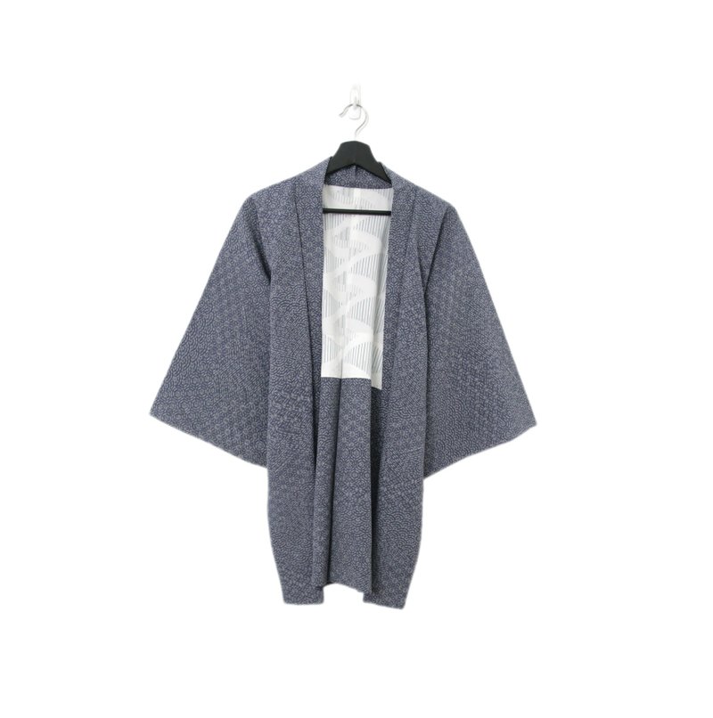 Back to Green-日本帶回羽織 夜裡的煙花 kb-74/vintage kimono - 女大衣/外套 - 絲．絹 