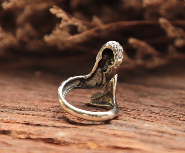 Mermaid ring for unisex made of sterling silver 2024 925 nautical style