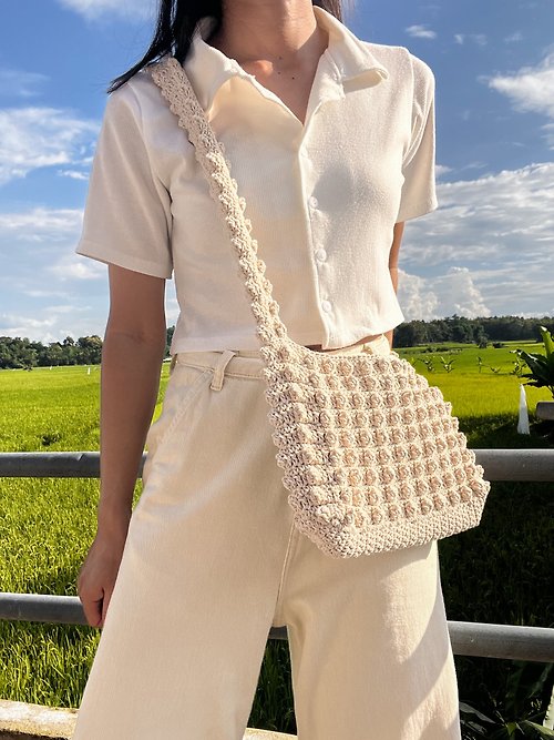 intabrand Bubble Crossbody Bag, Crochet Shoulder Bag, Cute, Handmade