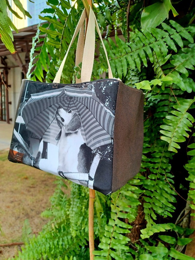 the other beautiful day Q - not just a doggie bag - Handbags & Totes - Cotton & Hemp Black