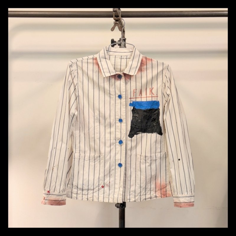 【drip】painted shirts-jacket - 女襯衫 - 棉．麻 