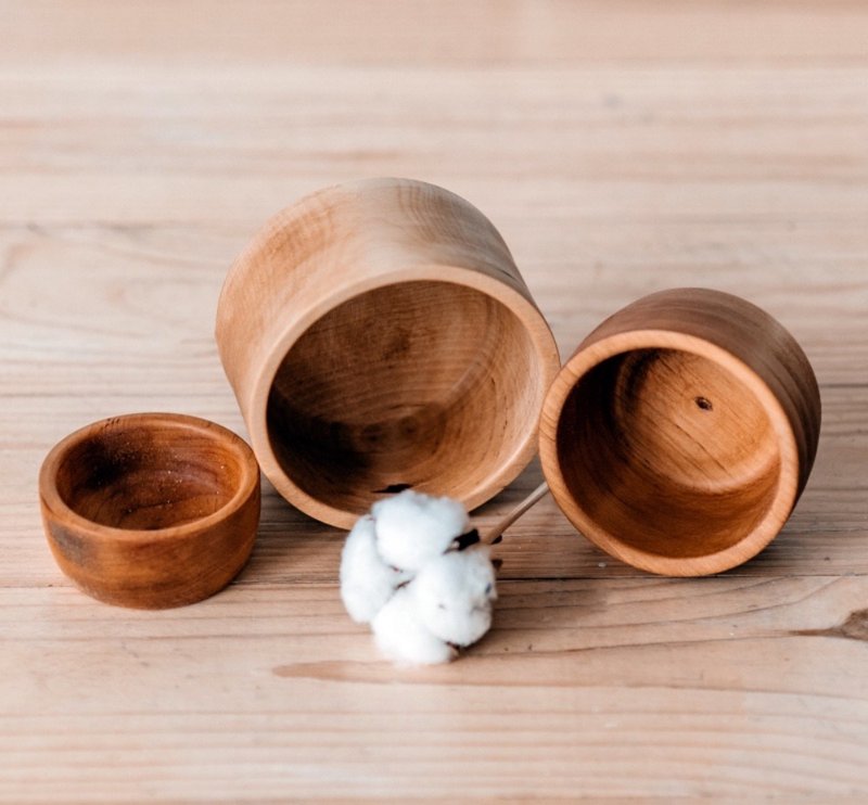 Small bowls for Chef Gift set of 3 - Handmade mini wooden bowl for foodstuff - Small Plates & Saucers - Wood 