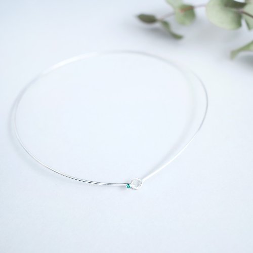 cloud-jewelry Emerald エメラルド ワイヤー チョーカー ネックレス シルバー925