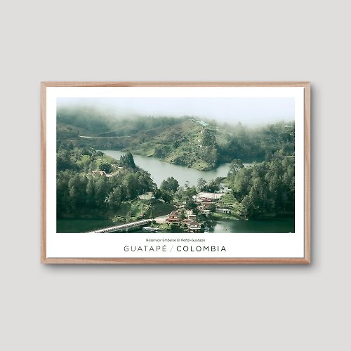 MukLing ArtSpace Misty Lake Art Poster, Printable Travel Photography, Colombia Landscape 南美洲 哥倫比亞