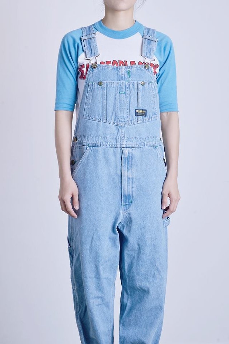 《Vintage OSHKOSH 美式吊帶褲》 OV011 - 工人褲/吊帶褲 - 棉．麻 藍色