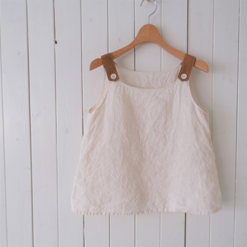 Linen tops, off-white - เสื้อผู้หญิง - ผ้าฝ้าย/ผ้าลินิน ขาว