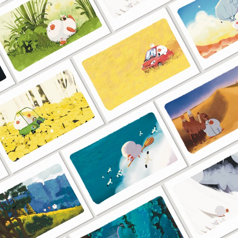 The Adventures of Giant Duck and Friends/B5 Illustration Poster - โปสเตอร์ - ผ้าฝ้าย/ผ้าลินิน สีส้ม