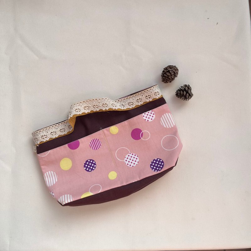 Bag-in-bag bag-in-bag storage bag foundation water jade - Toiletry Bags & Pouches - Cotton & Hemp Pink