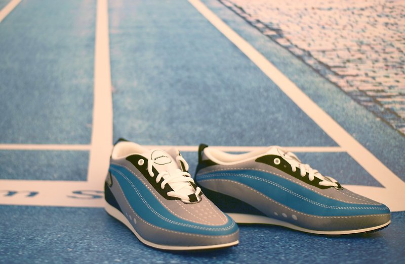 MIT [Classic Retro Streamline Walking Shoes-Women's Blue] Sneakers Walking Shoes Breathable Not Degumming - รองเท้าวิ่งผู้หญิง - ไฟเบอร์อื่นๆ สีน้ำเงิน