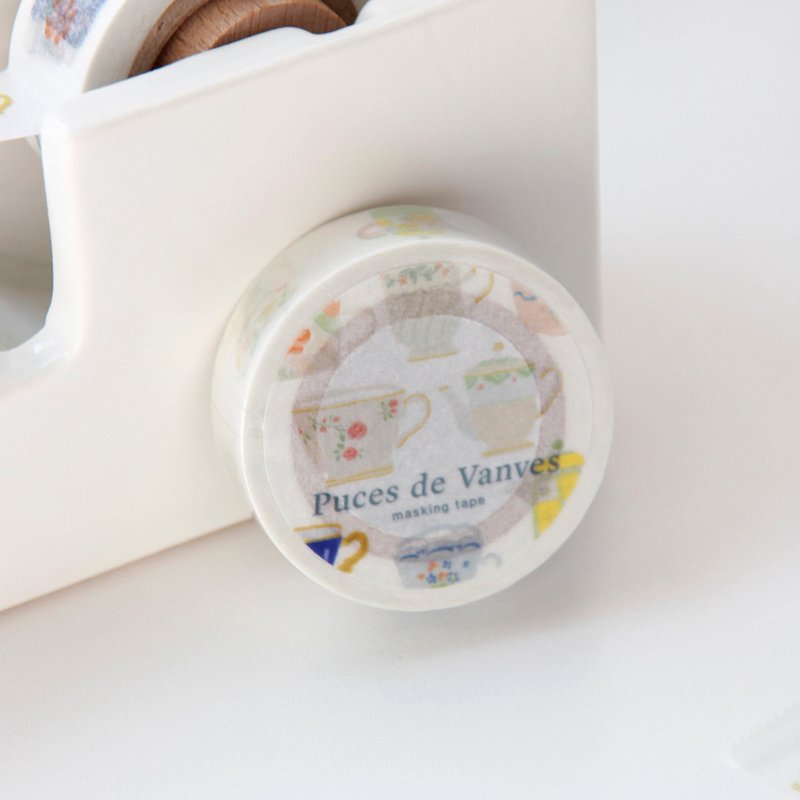 Puces de Vanves Masking Tape | Vintage Cups - มาสกิ้งเทป - กระดาษ หลากหลายสี