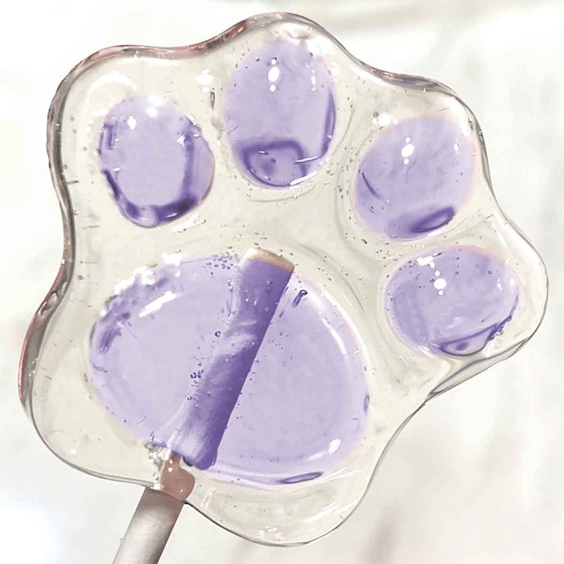 【Crystal-like Lollipop】cute paw-PURPLE - ขนมคบเคี้ยว - อาหารสด สีใส