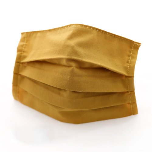 禾織 - 織己和美 平面兒童款素色可重複使用透氣純棉進口布口罩套(棕黃)