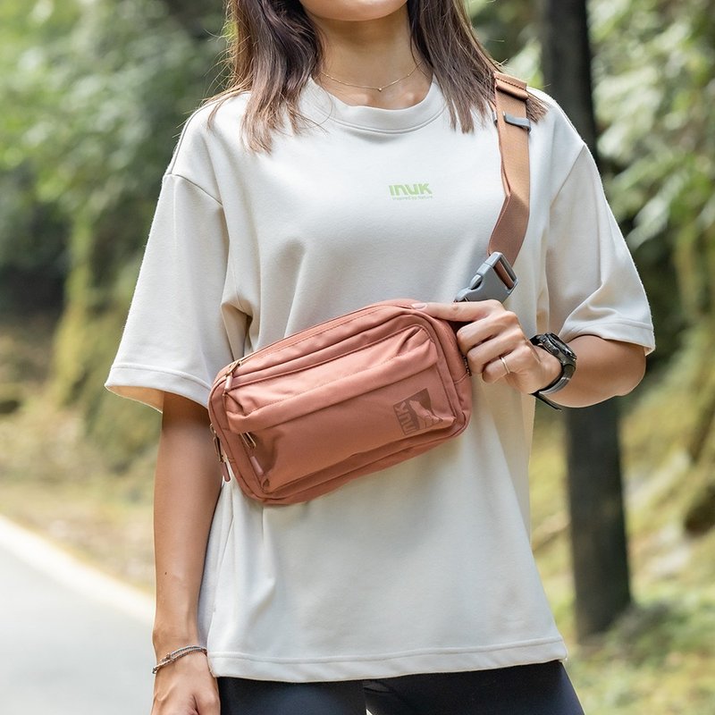 INUK Environmental Palette | FANNY PACK Caramel Orange | Shoulder Pouch - Messenger Bags & Sling Bags - Eco-Friendly Materials Brown