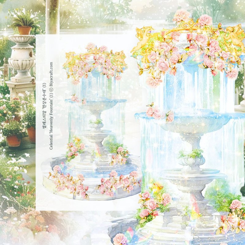 Celestial, Heavenly Fountain - 貼紙 - 紙 藍色