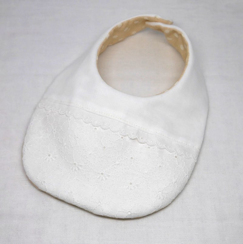 Japanese Handmade 8-layer-gauze Baby Bib - Bibs - Cotton & Hemp White