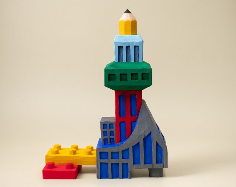 The Transforming Brick - 公仔/玩偶 - 木頭 多色