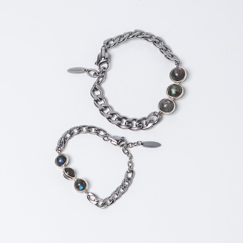 Neptune stainless steel labradorite bracelet - Bracelets - Stainless Steel 