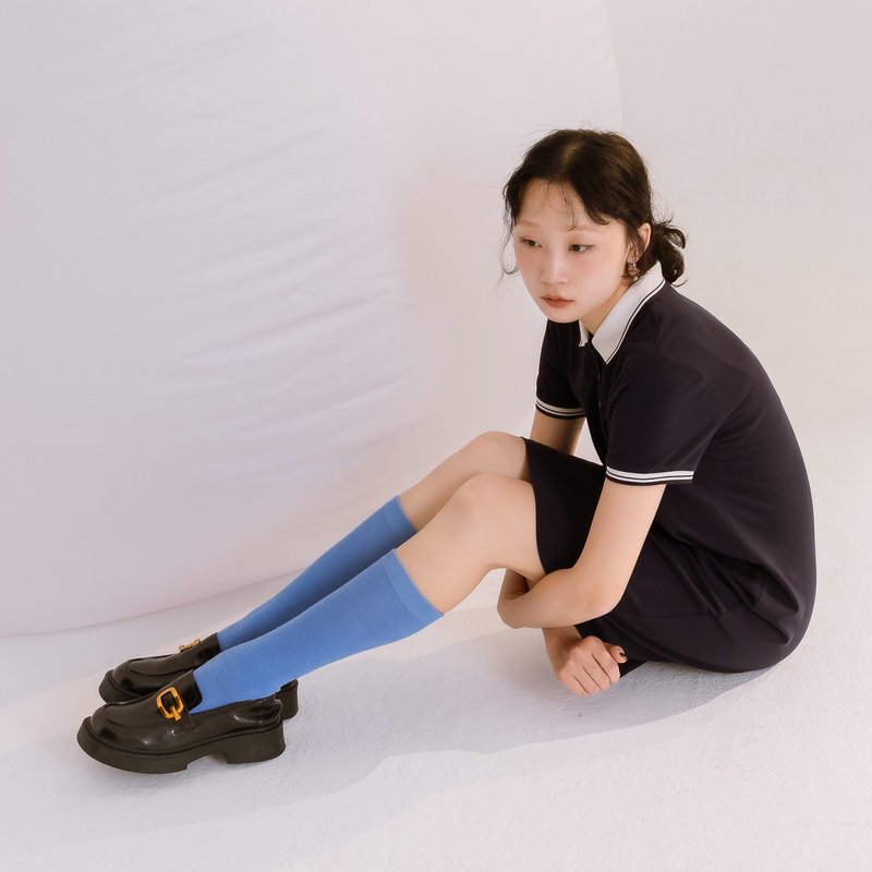 【I called Love】British one-word square buckle丨wide thick-soled loafers - Women's Oxford Shoes - Waterproof Material Black