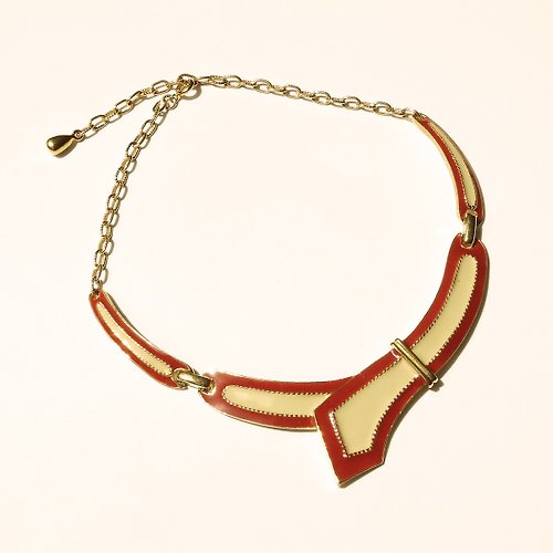 panic-art-market 70s Vintage enamel belt motif necklace
