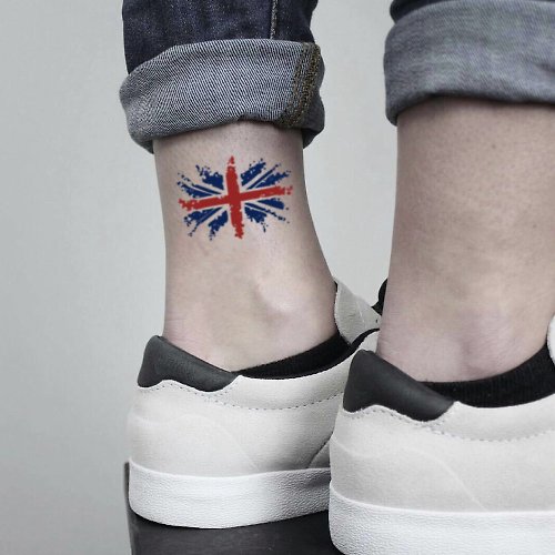 OhMyTat OhMyTat 英國國旗 Union Jack 刺青圖案紋身貼紙 (2 張)