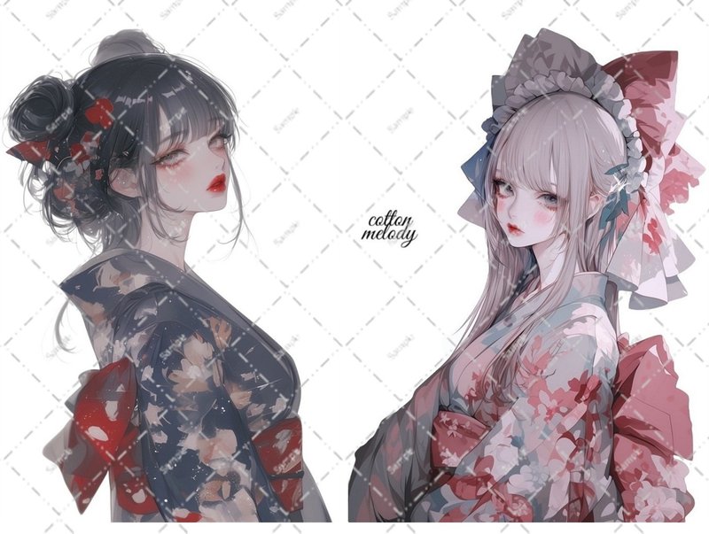 original sticker no.6562 人物ステッカー オリジナルステッカー 人物ステッカー 女の子ステッカー オリジナル人物ステッカー - 貼紙 - 紙 
