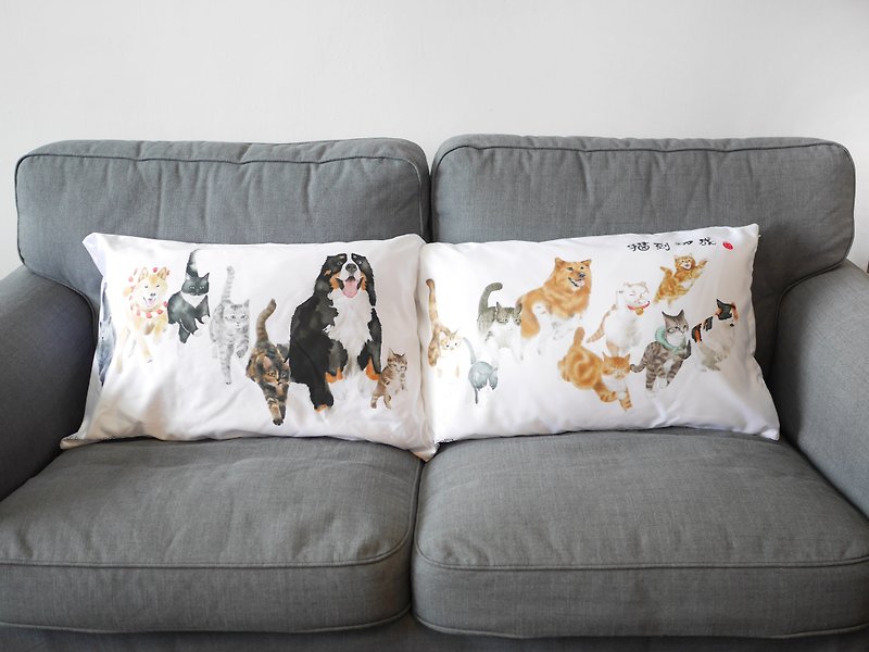 【貓到功成】【萬貓奔騰】枕套/咕臣套一對 貓奴犬奴 - Pillows & Cushions - Polyester White