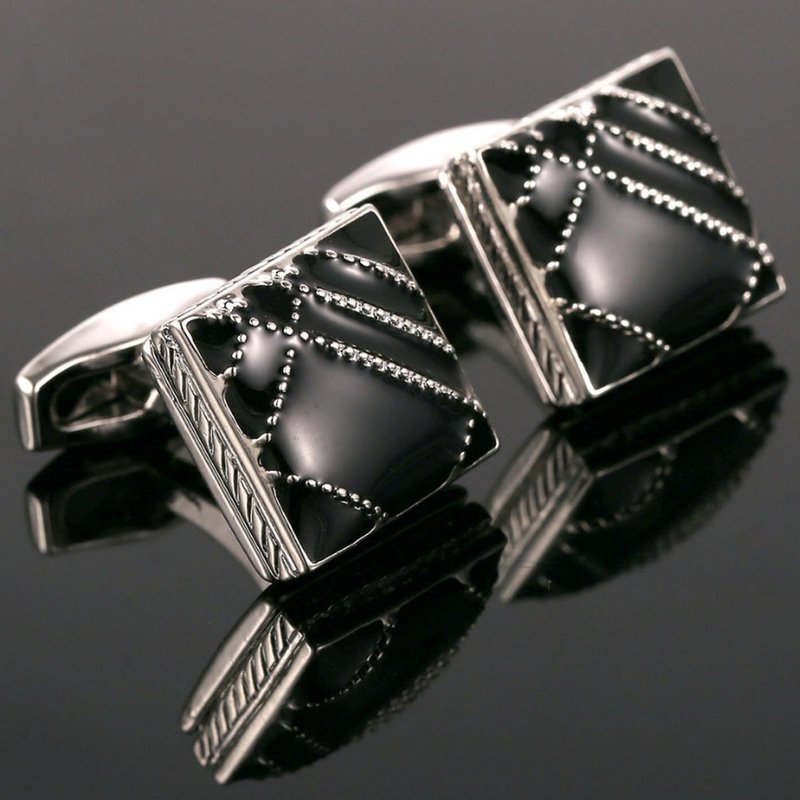 英倫風袖扣 British Style Cufflinks KC10112  ** 附送贈品 ** - 袖扣 - 其他金屬 黑色