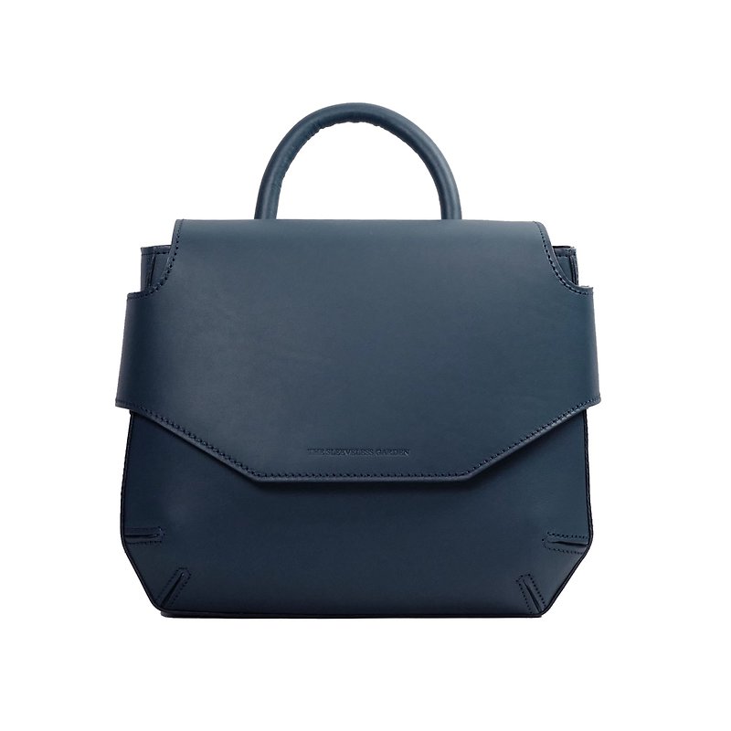 POMOLO shoulder leather bag /Navy - Handbags & Totes - Genuine Leather Blue