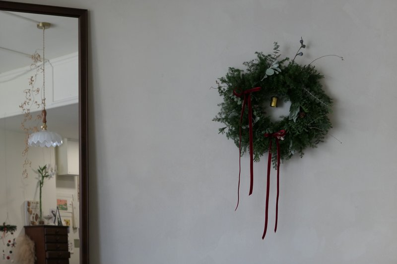 【好花】木調經典緞帶聖誕花圈 - 乾燥花/永生花 - 植物．花 多色