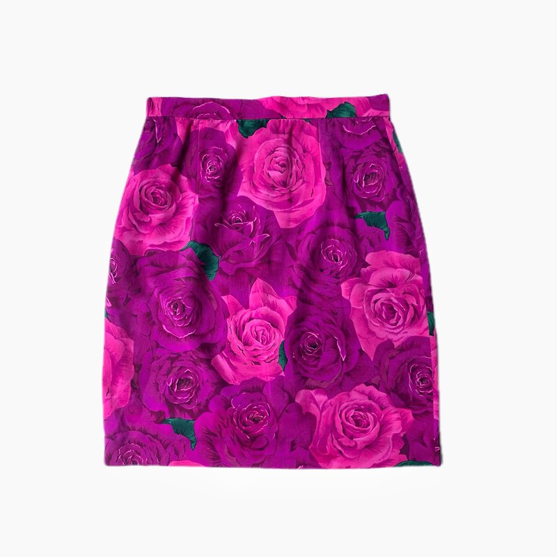 ピーチピンクのバラのスカート - スカート - ポリエステル ピンク