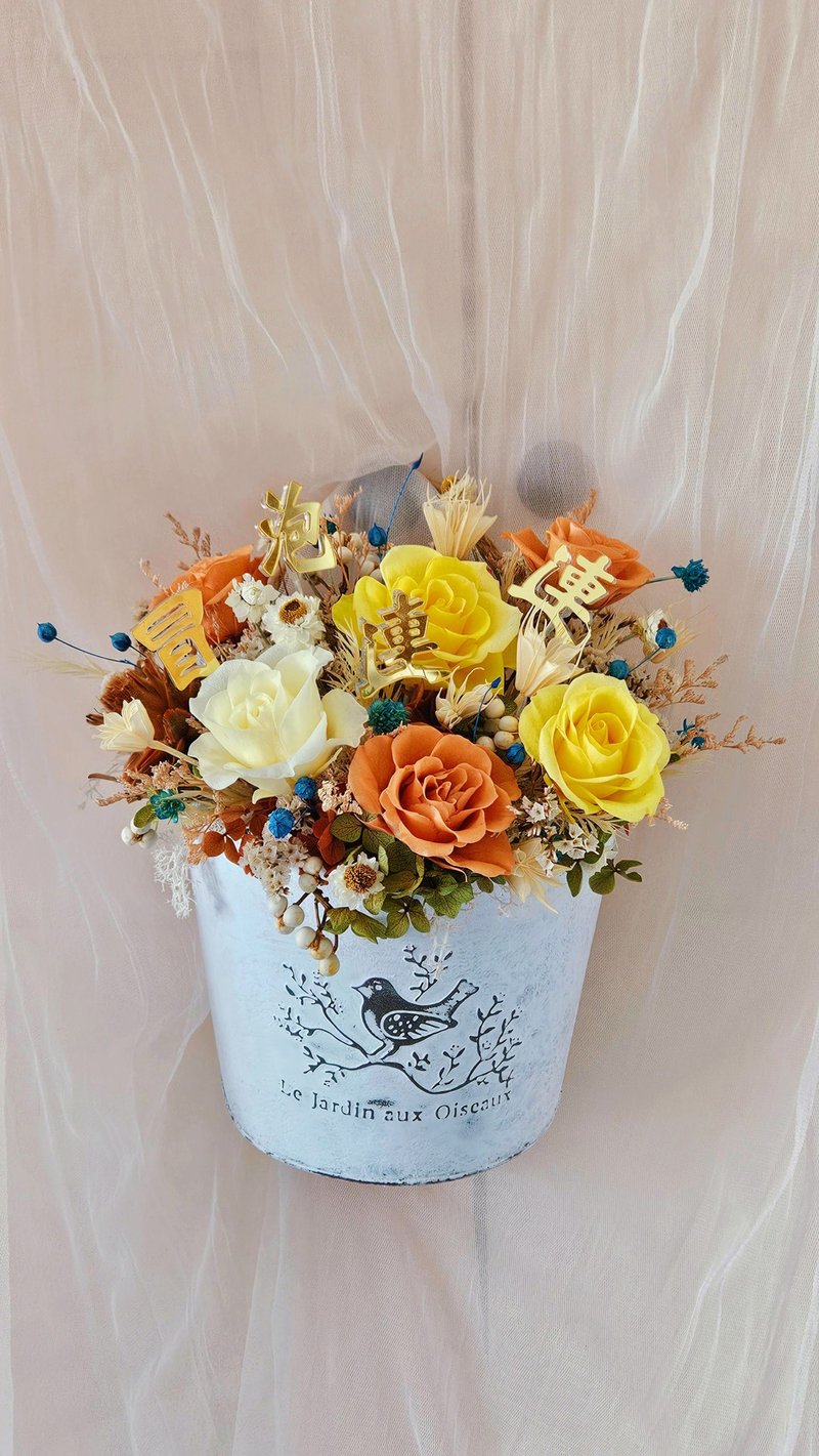 【日本永生花】立體刻字桌花 可客製商店形象造型 開幕送禮 生日 - 乾燥花/永生花 - 植物．花 