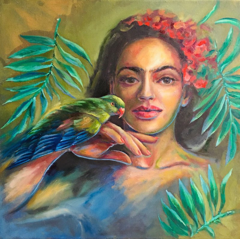 Frida Kahlos Paintings Frida Painting Kahlo Portrait Latina Art Oil Painting
