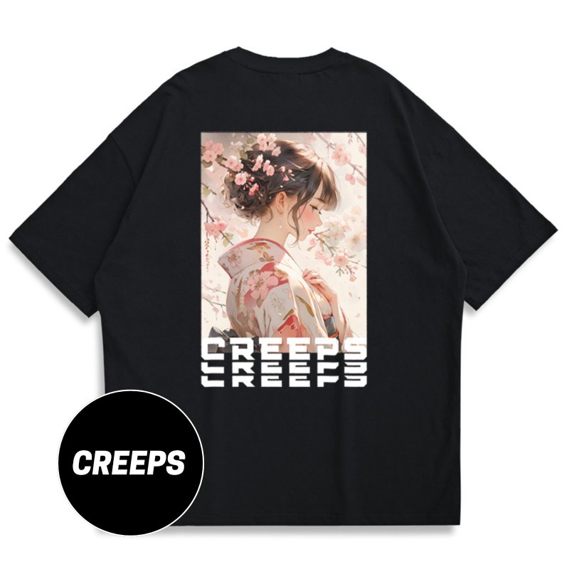 【CREEPS】Priscilla Girl 寬鬆重磅印花T恤 210g - 男 T 恤 - 棉．麻 多色