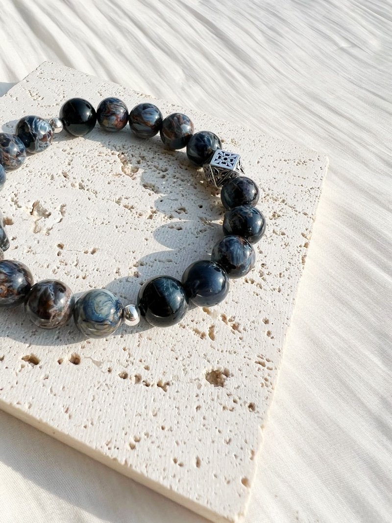 Oil Painting Collector//Peter Stone Blue Stone Natural Stone Crystal Bracelet Customized - Bracelets - Crystal 