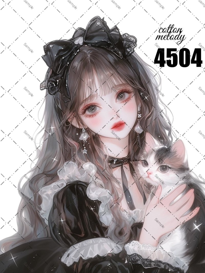 original sticker no.4504 人物ステッカー オリジナルステッカー オリジナル人物ステッカー 装飾ステッカー cotton melody - 貼紙 - 紙 