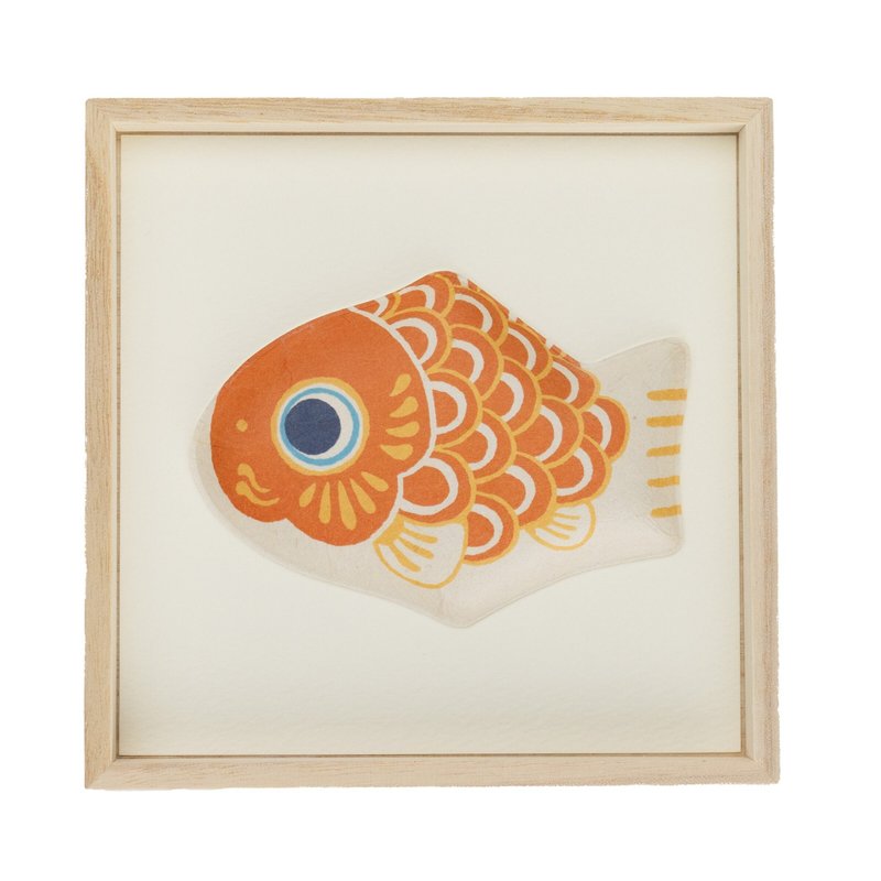 [Home Decoration] Lucky Carp Originates to Bring Good Luck and Japanese Paper Ornament Orange/Okuni Japanese Paper - ของวางตกแต่ง - กระดาษ สีส้ม