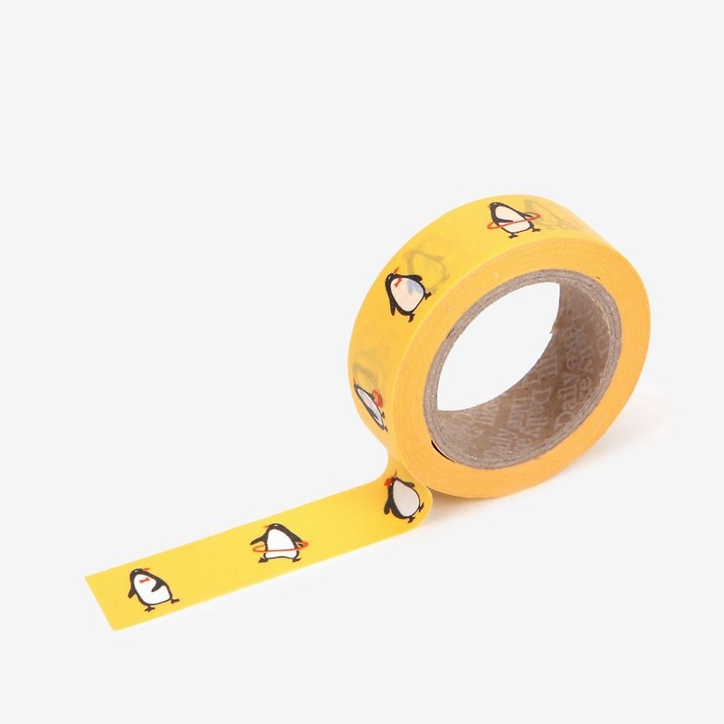 Dailylike single roll of paper tape-92 Penguin, E2D01707 - มาสกิ้งเทป - กระดาษ สีเหลือง
