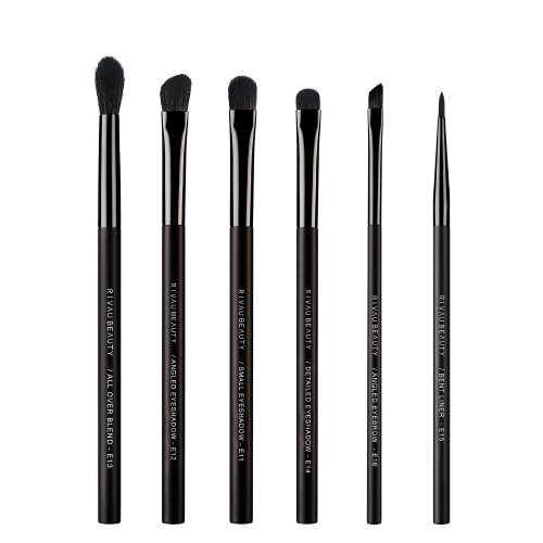 RIVAU BEAUTY 高階纖維混羊毛黑色系列 - 眼部刷具6隻組 I 眼影刷 刷具組 化妝