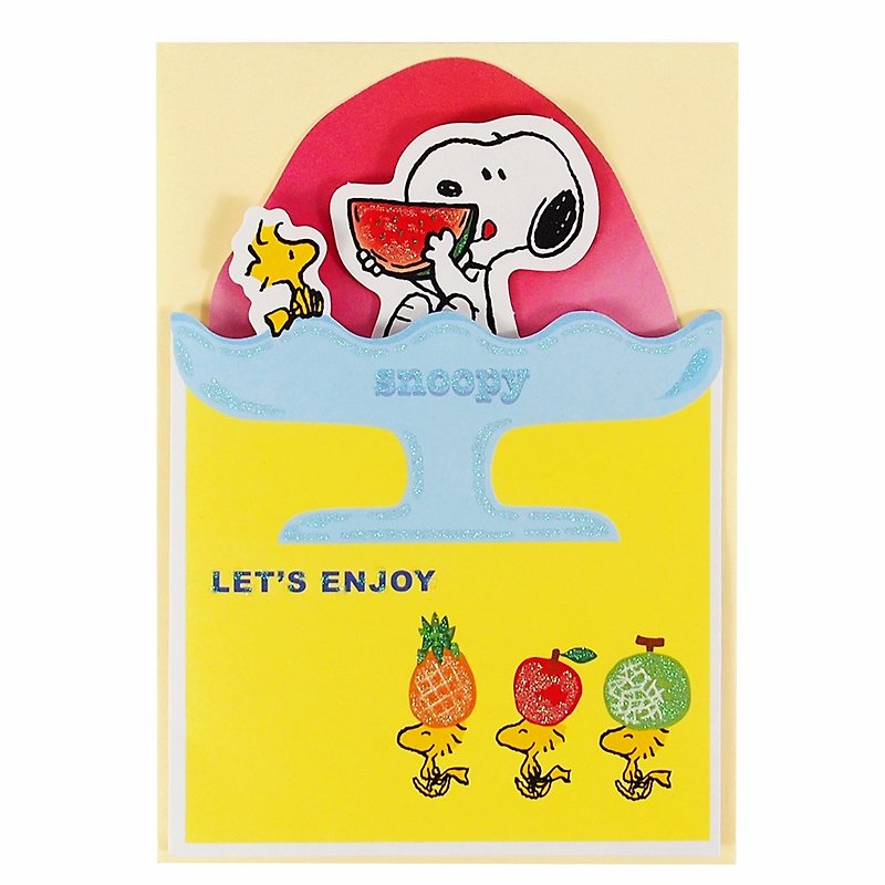 Snoopy to cool off in the summer [Hallmark-Peanuts Snoopy-Multi-purpose pop-up card] - การ์ด/โปสการ์ด - กระดาษ สีเหลือง