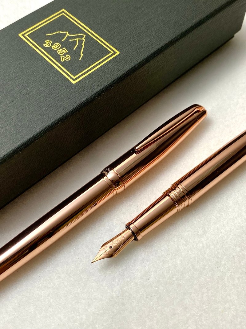 3952 Old Goat-Qiluoxing Elegant Rose Gold Rose Gold Tip Pen - ปากกาหมึกซึม - วัสดุอื่นๆ 