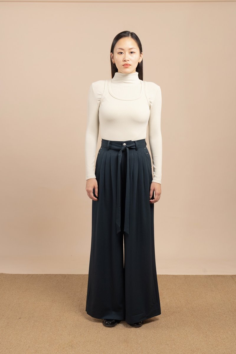 闊腳褲  Wide- leg  trouser - 女長褲 - 其他材質 綠色
