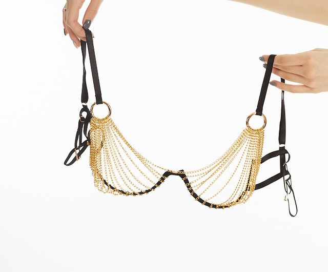 Chain open cup bra - Sexy harness chain lingerie - Sheer erotic underwear -  Shop Marina V Lingerie Women's Underwear - Pinkoi
