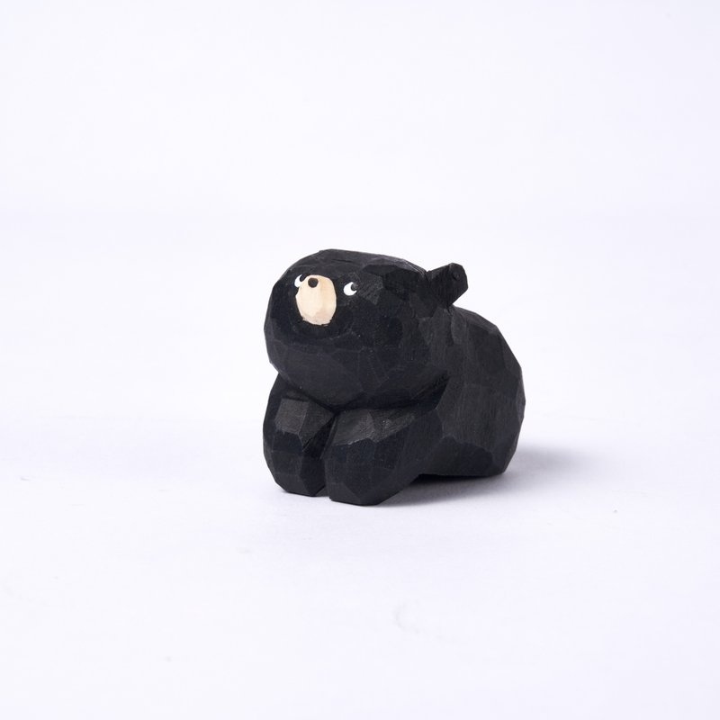 Kuo 扒着的黑色小熊木雕 - 擺飾/家飾品 - 木頭 黑色
